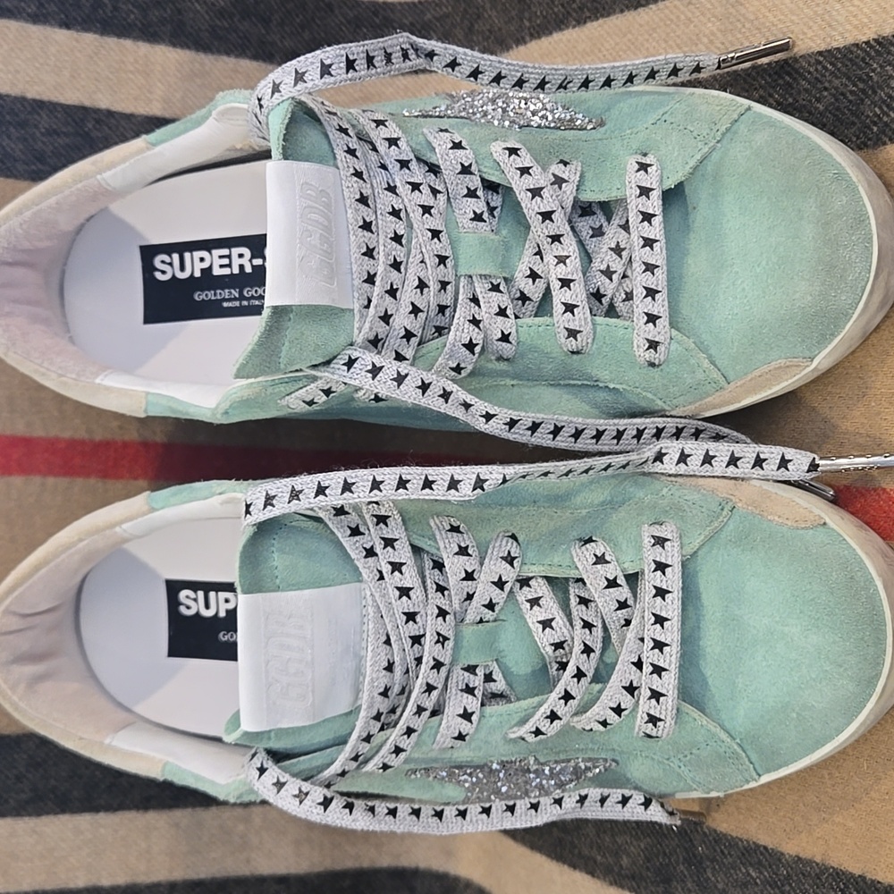 Golden Goose Super-Star With Glitter Star Sz 41 Made In Italy - Picture 13 of 16